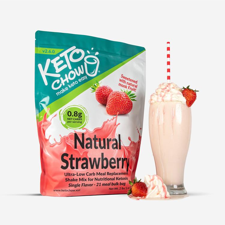 Keto Chow Natural Strawberry (Monk Fruit)